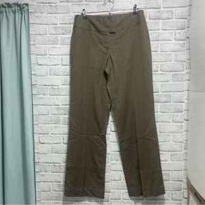 CAbi Kelsey Style 195 Pinstripes Brown Trouser Wide Leg Pants Women’s Size 10